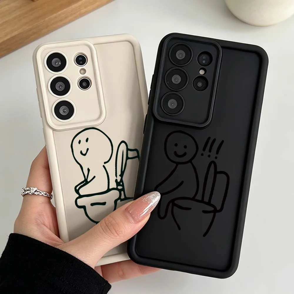 Fun Toilet Pattern For Samsung Galaxy S26 S25 S24 S23 S22 S21 S20 Note 20 Ultra Plus FE Eye Ladder Phone Case Cover