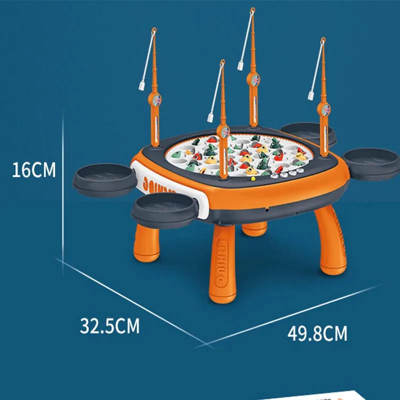 Gioco di pesca rotante elettrico per bambini Set di piatti musicali per pesci giocattoli magnetici per sport all'aria aperta per bambini giocattoli da pesca per bambini