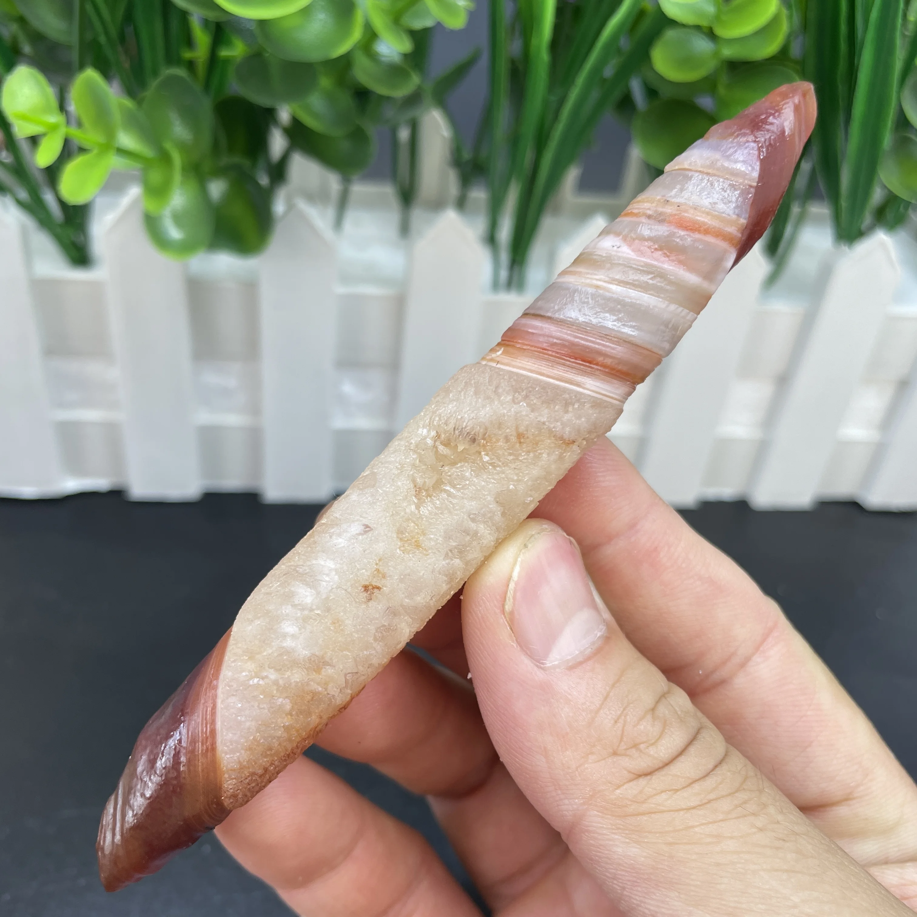 Natural Sardonyx Red Agate Geode Crystal Quartz Points Wizard Meditation Wand Spirit Specimen Healing Stone Home Decor TJ1-12