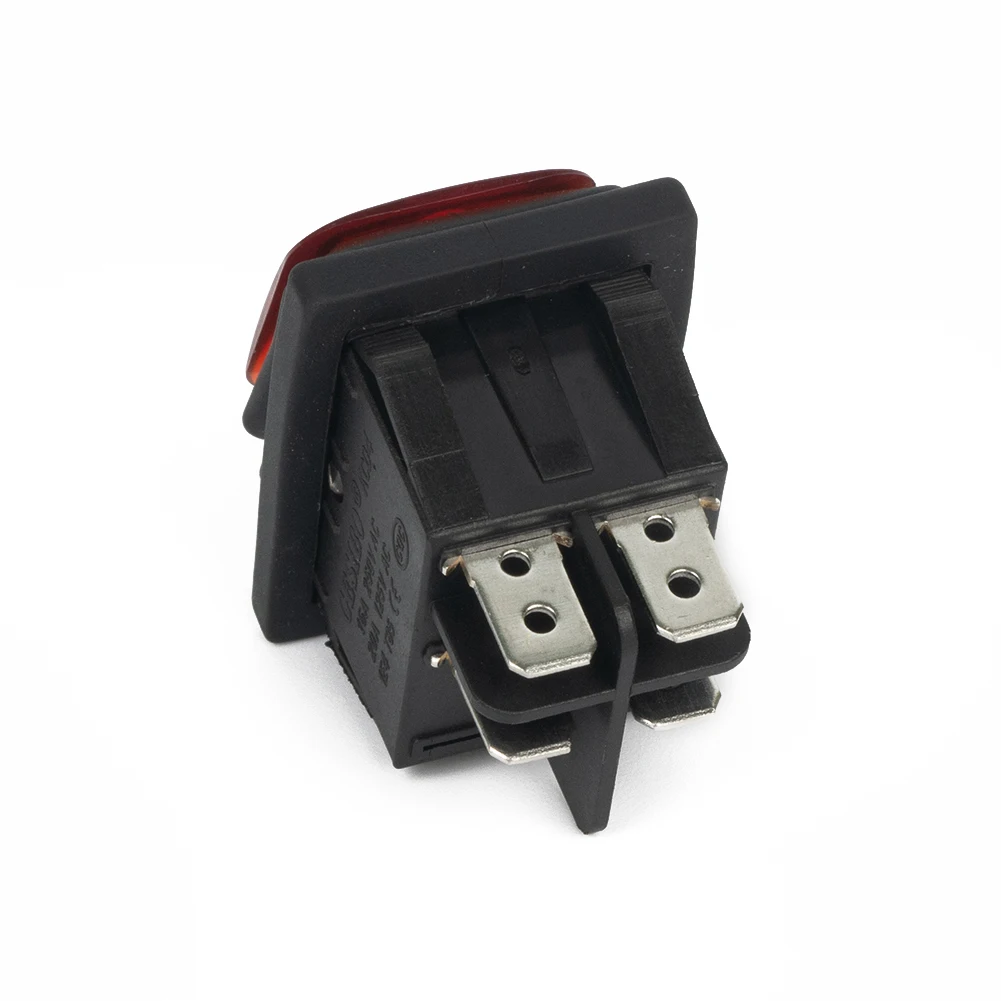 Red/green Rectangular Illuminated Switch Waterproof And Oil-proof Rocker Switch 20A Double Pole Single Throw Rocker Power Switch