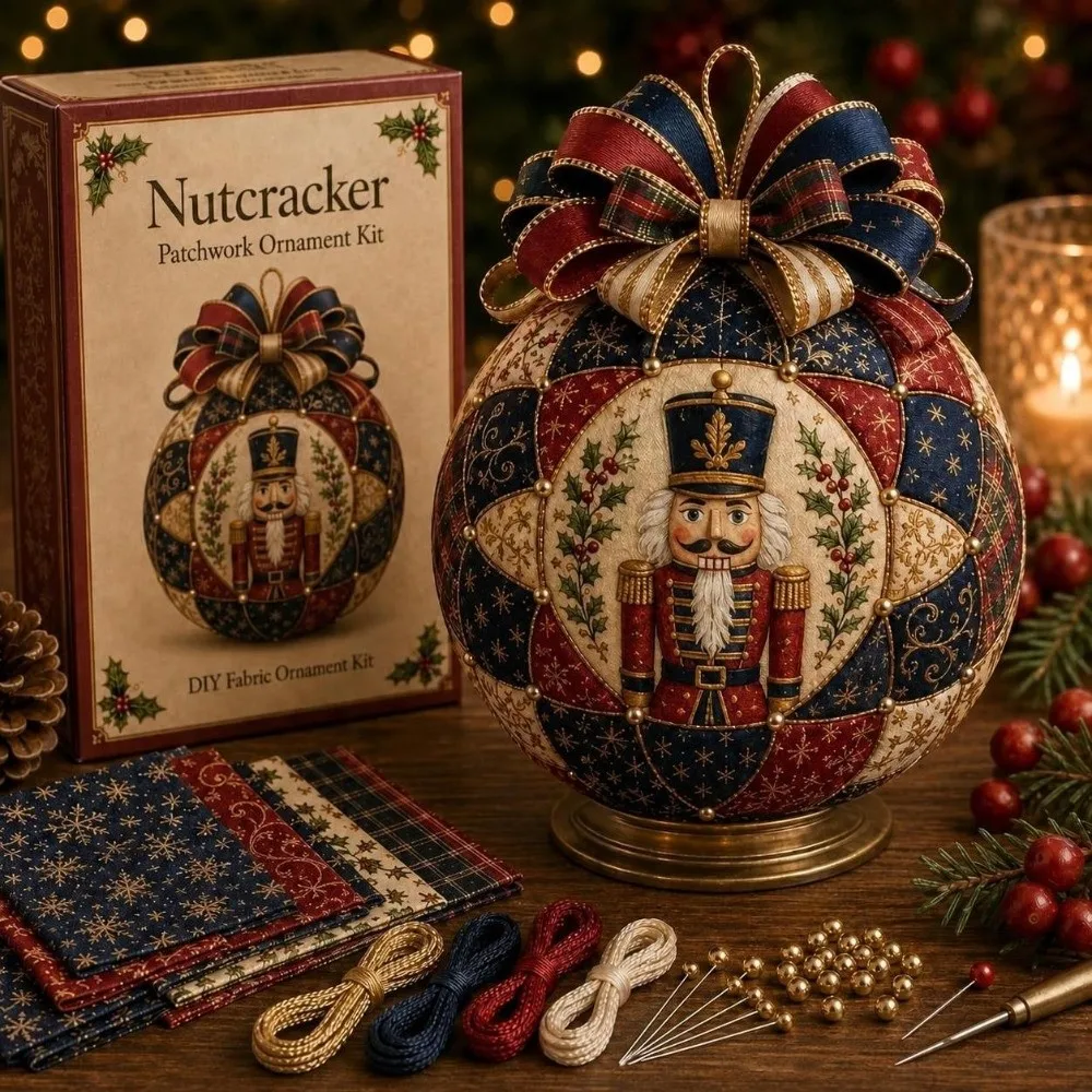Christmas Theme Patchwork Ornament Kit Easy To Assemble Simple Design DIY Craft Kit Handmade DIY Kit Santa Claus Ornament Kit