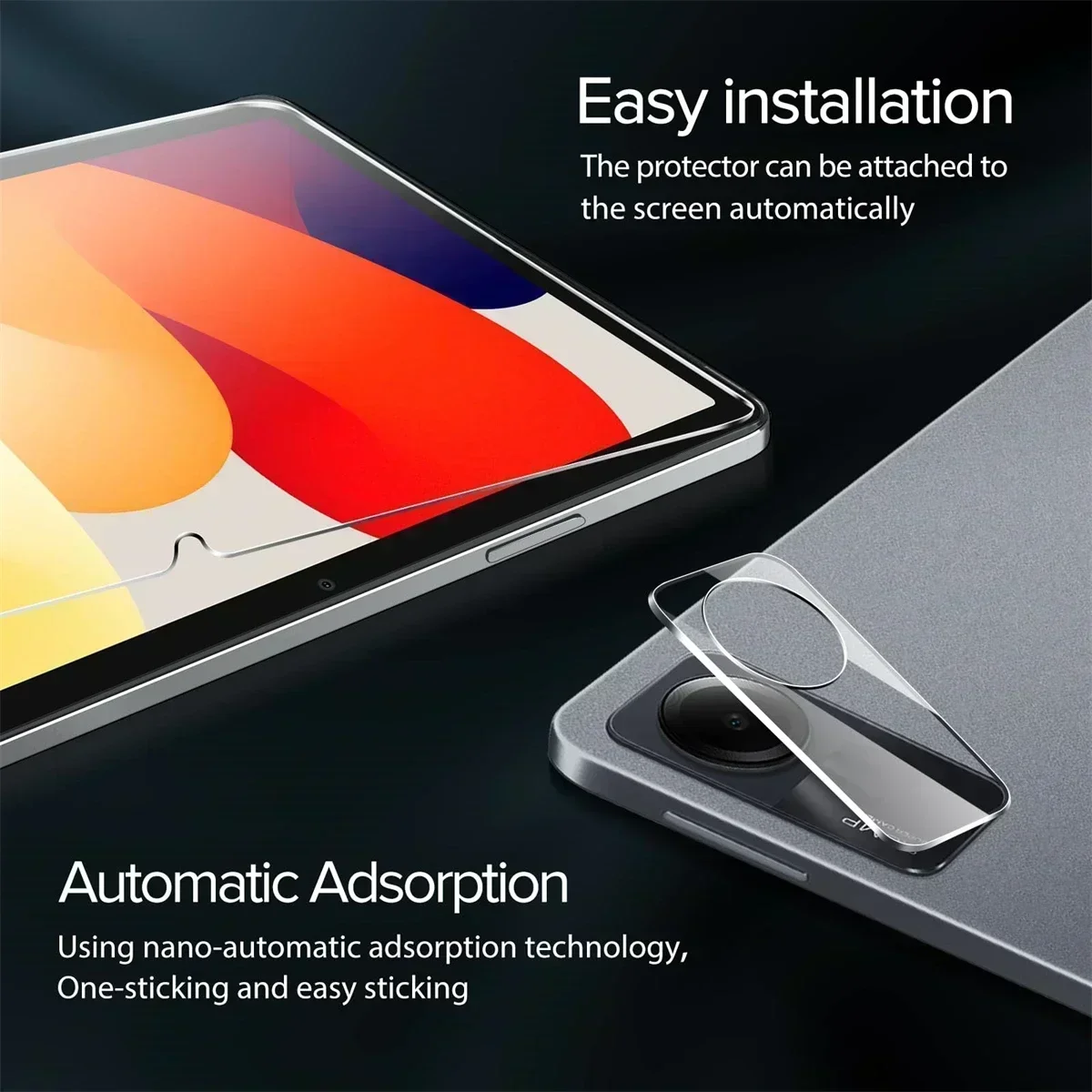 Tempered Glass for Xiaomi Redmi Pad SE Anti-Scratch Bubble-Free 9H Hardness  Screen Protector Film with Rear Camera Protector