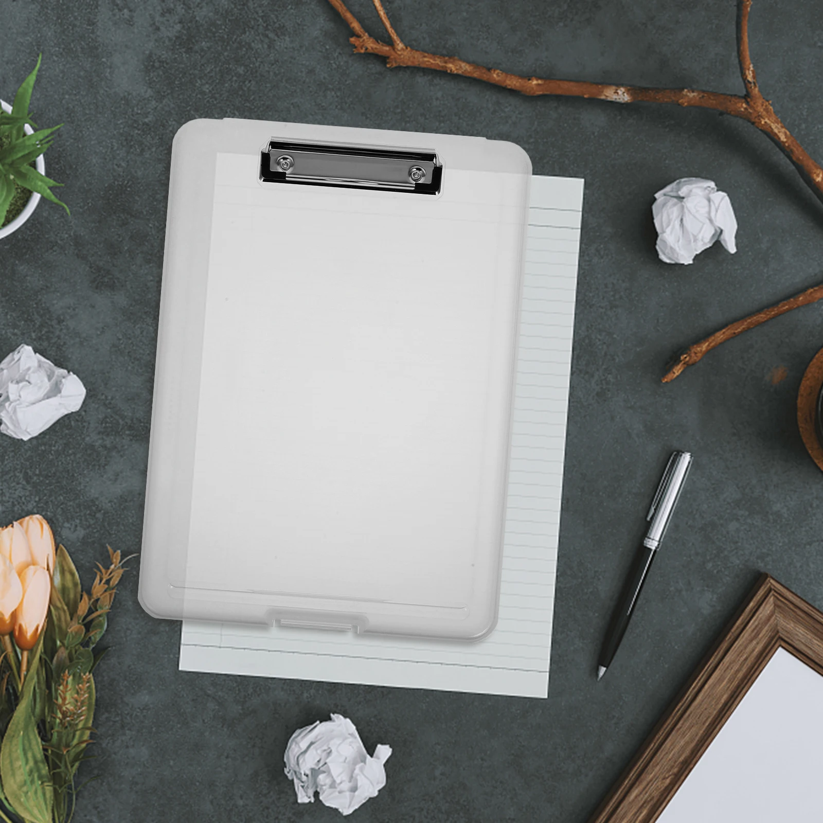 

File Storage Box Carbon Fiber Clipboard Folio Heavy with Binder Pp Document Holder