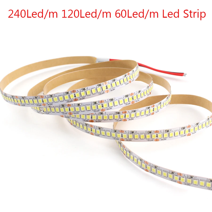 5V 12V 24V Led Strip Light RGB PC SMD 2835 60/120/240 Led/m 5M Ledstrip Waterproof 5 12 24 V Volt RGB LED Strip Tape Lamp Light