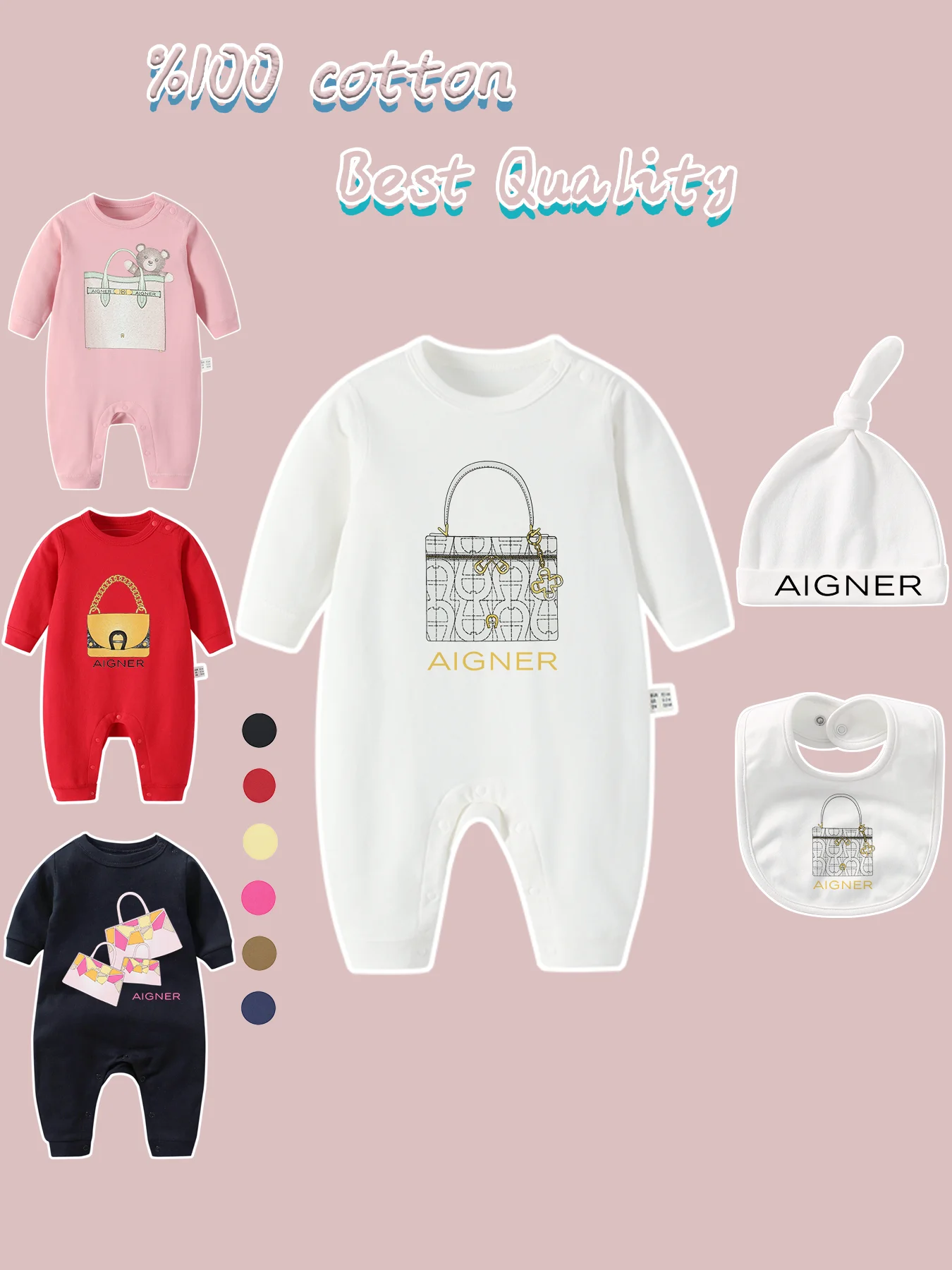 Cute Bear Newborns Jumpsuit Autumn 2025 New Bib scarf Hat Sets Long sleeves Baby Girl Romper Cotton Toddler Burp cloth Bodysuits