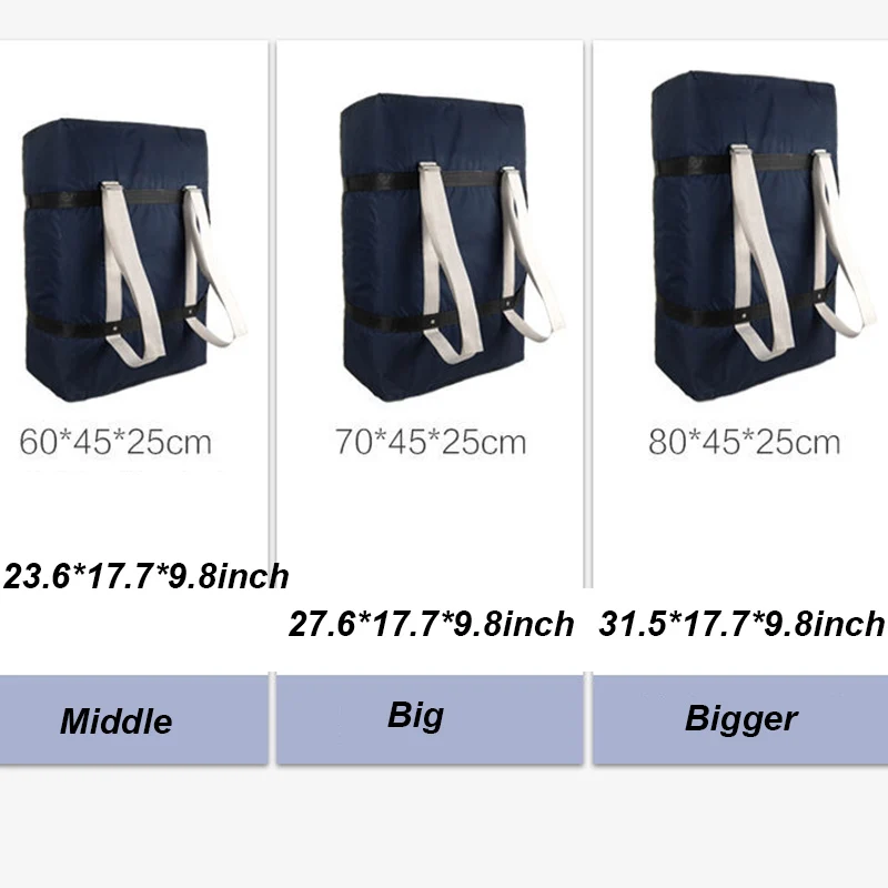 Large Capacity Foldable Luggage Bag Pack Portable Strong Travel Bags Thick Oxford Cloth Duffle Bag Folding Hiking Backpack Men