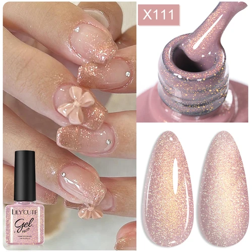 Imagen 2 del producto LILYCUTE 6 unids/set Kit de Esmalte de uñas de Gel brillo Gel de uñas lentejuelas Vernis semipermanente para barniz de manicura UV LED Gel artístico de uñas