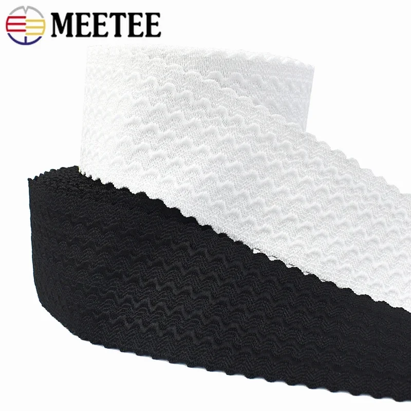 Meetee 2/5/10M 40-70mm Width Elastic Bands Skirt Trousers Waistband Rubber Ribbon Webbing DIY Clothes Belt Sewing Accessories