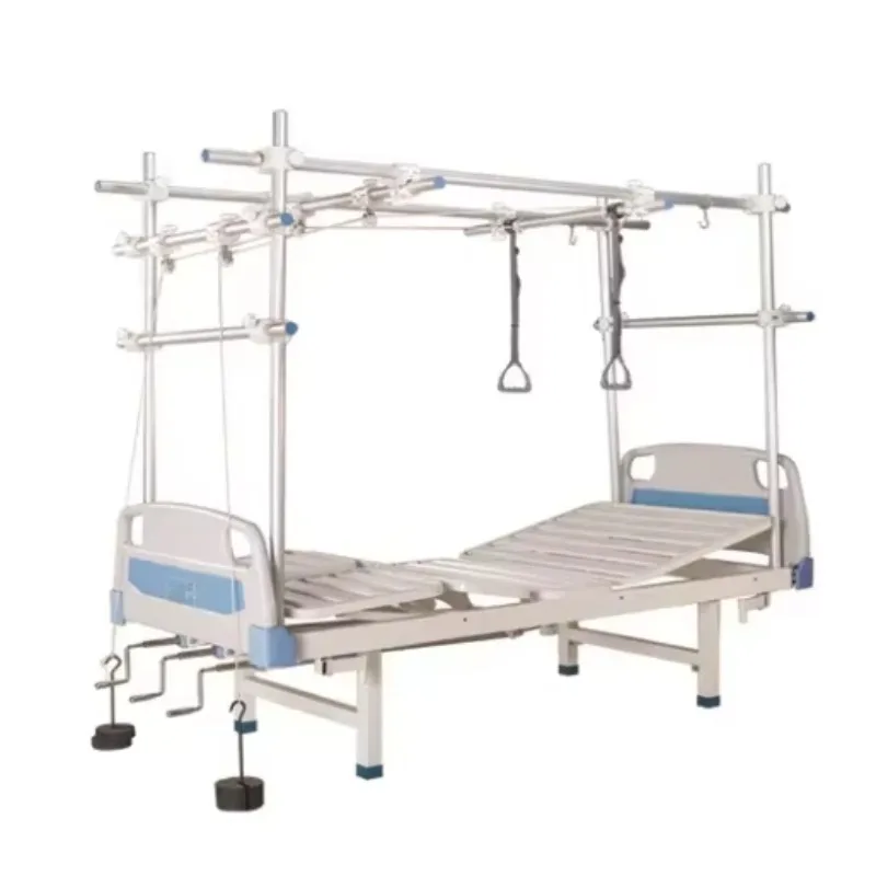 ISO Certified Manual Hospital Bed with Multi Kinetic Energy Traction Double Three Shaking Feature Medical Furniture