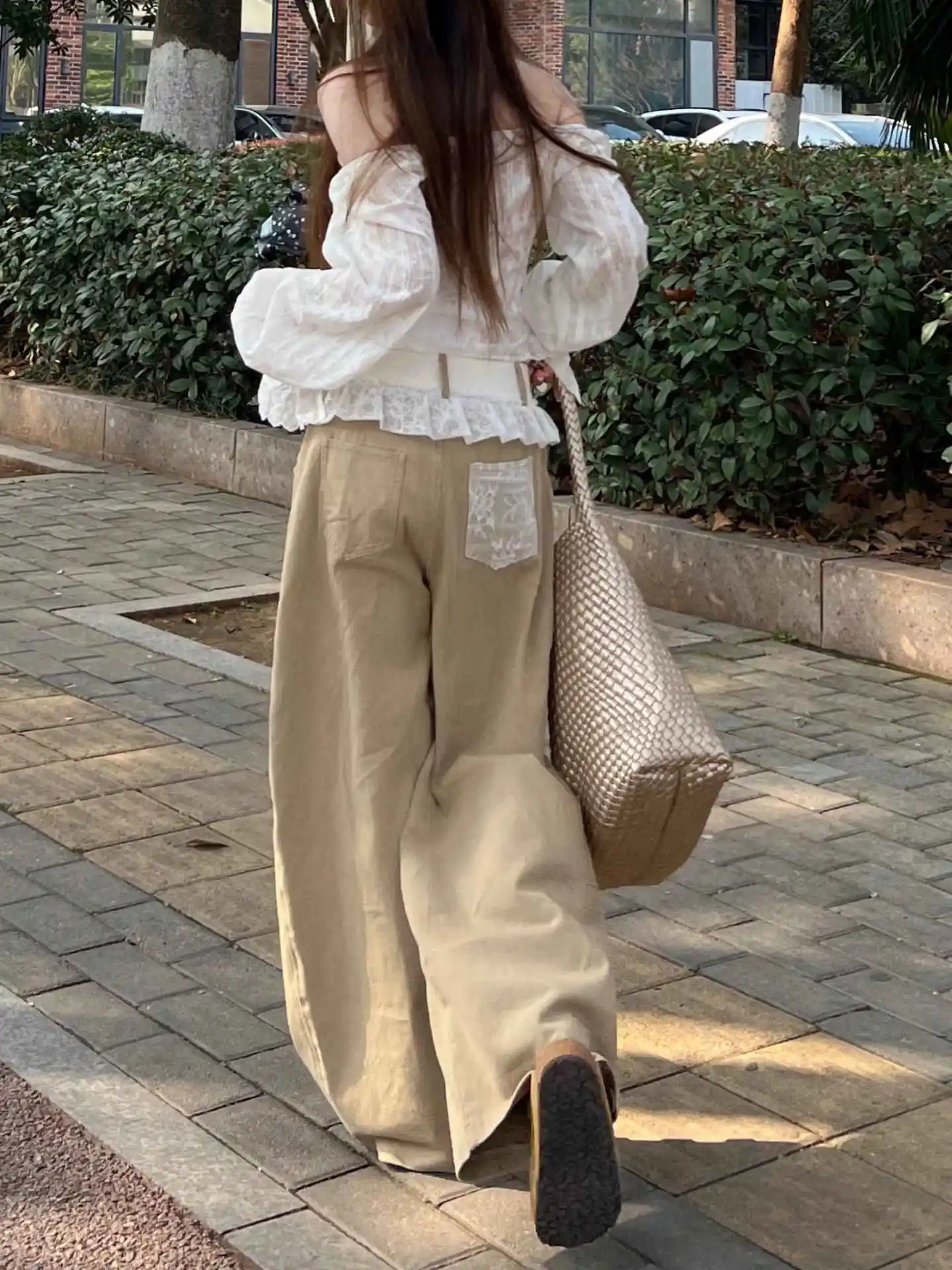 

2025 Y2K Khaki Women Jeans High Waist Fashion American Vintage Streetwear Wide Leg Jean Female Denim Trouser Baggy Denim Pants