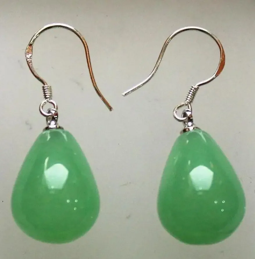 

wholesale 12*16mm beautiful light green jades earring