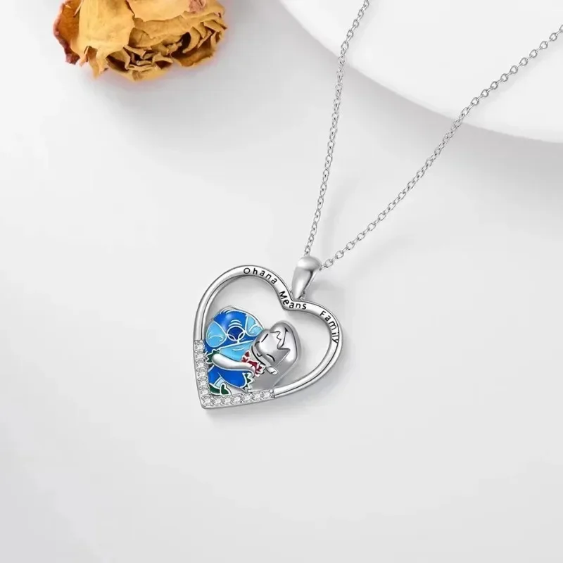 Disney Cute Stitch Necklace Earrings Ear Studs Jewelry Stitch Fashion Charm Women Jewelry Girlfriend Exquisite Holiday Gifts