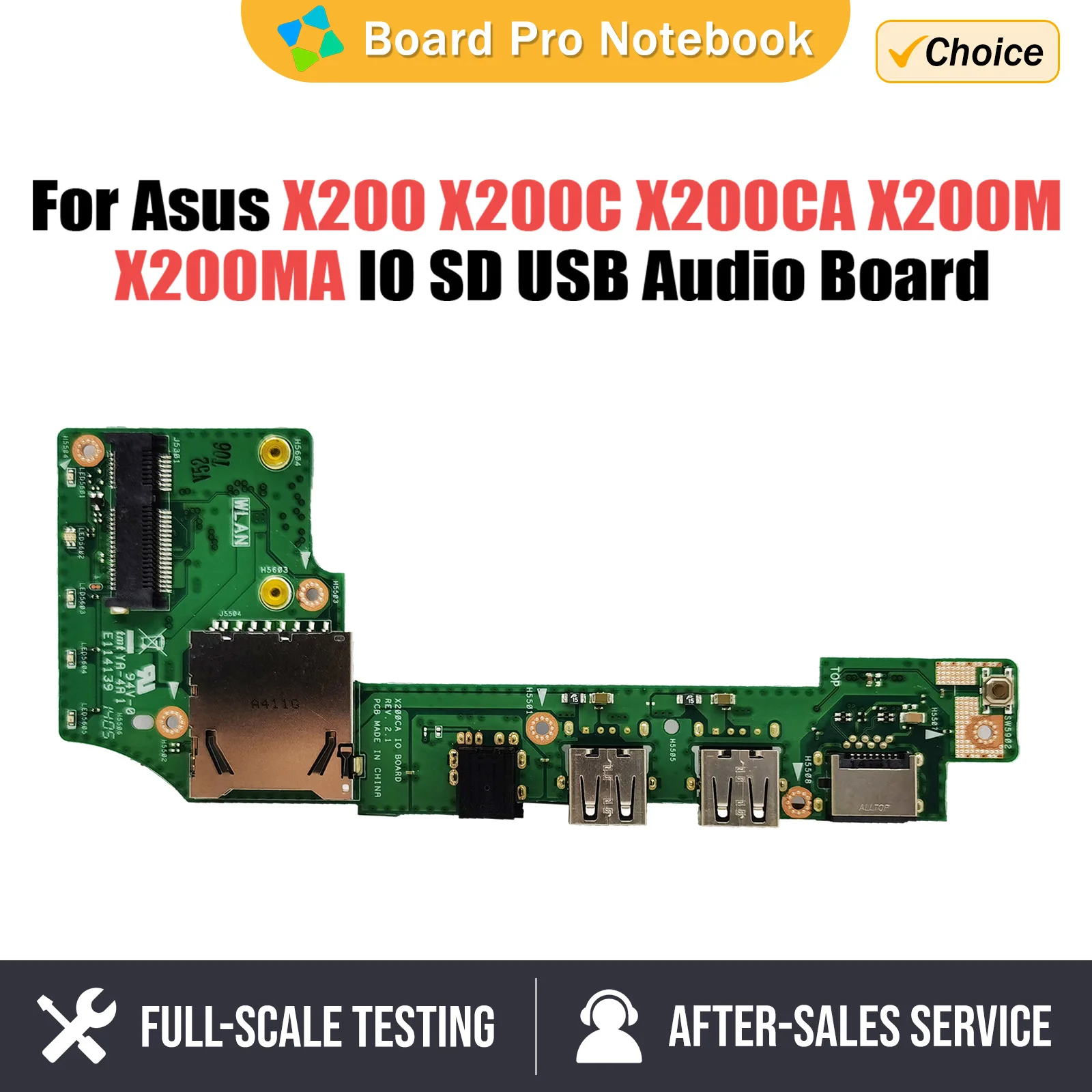 For ASUS X200 X200C X200CA X200M X200MA IO SD USB Audio Board IO_BOARD 60NB04U0-101020