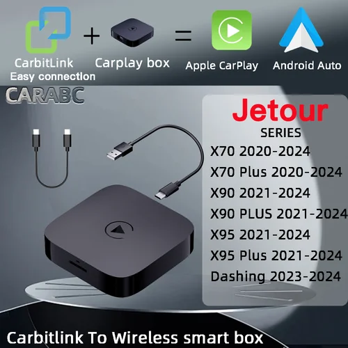 Jetour X70 X90 X95 Dashing cableado carbitlink Phonelink EasyConnection a inalámbrico carplay caja inteligente Android adaptador automático juego de coche