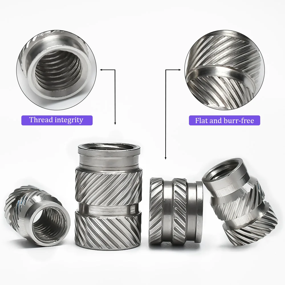 M2 M2.5 M3 M4 M5 M6 M8 M10 304 Stainless Steel Insert Nut Hot Melt Knurled Double Twill Injection Embedment Nuts For 3D Printer