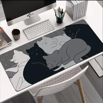 Sevimli Mouse Pad Sanat Kawaii Kedi Bilgisayar XXL Klavye Paspasları Büyük Oyun Mousepad sümen PC Gamer Ofis Ev Masa Mause Pad