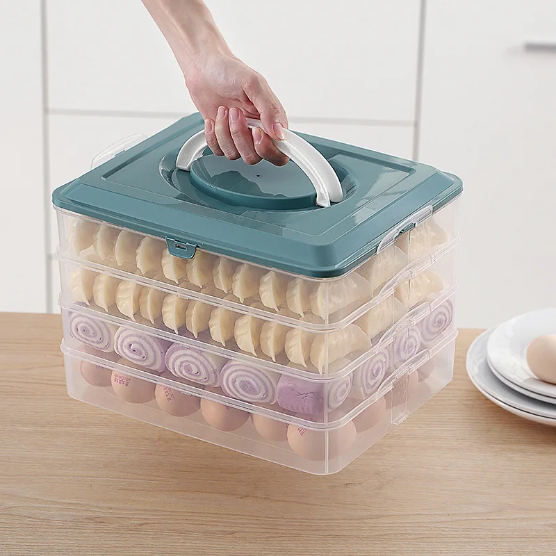 

Dumpling Box Frozen Dumplings Household Refrigerator Quick-Frozen Dumpling Box Special Wonton Egg Preservation Storage Box