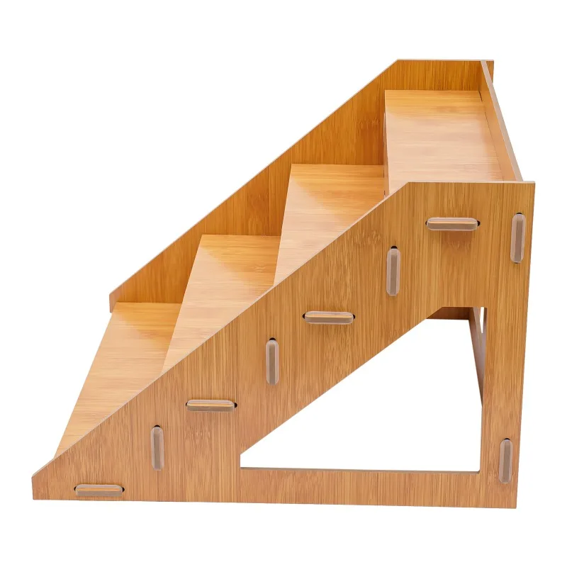 Massivholz 4-stufiger Kuchenständer, T-förmiges Aufbewahrungsregal, Sukkulenten-Pflanzentopfhalter für Heim-Desktop-Organizer