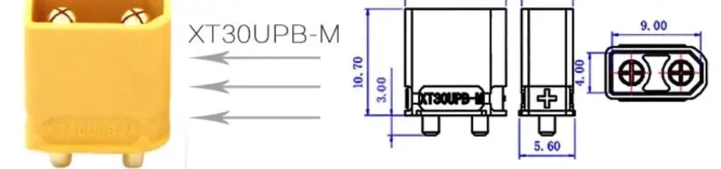 1 Stück XT30UPB-F/M Stecker und Buchse für Luftfahrtmodelle, elektrischer Einstellstecker, PCB-Lötplattenverbinder, Lithium – Detail 2