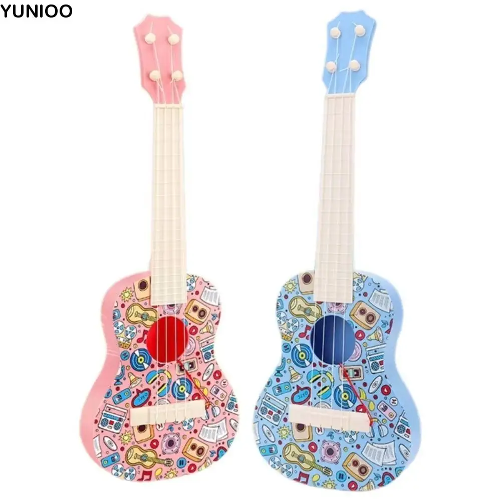 4 Strings Simulation Ukulele Toy Animal Playable Children Guitar Toy Adjustable String Knob Durable Musical Instrument Toy