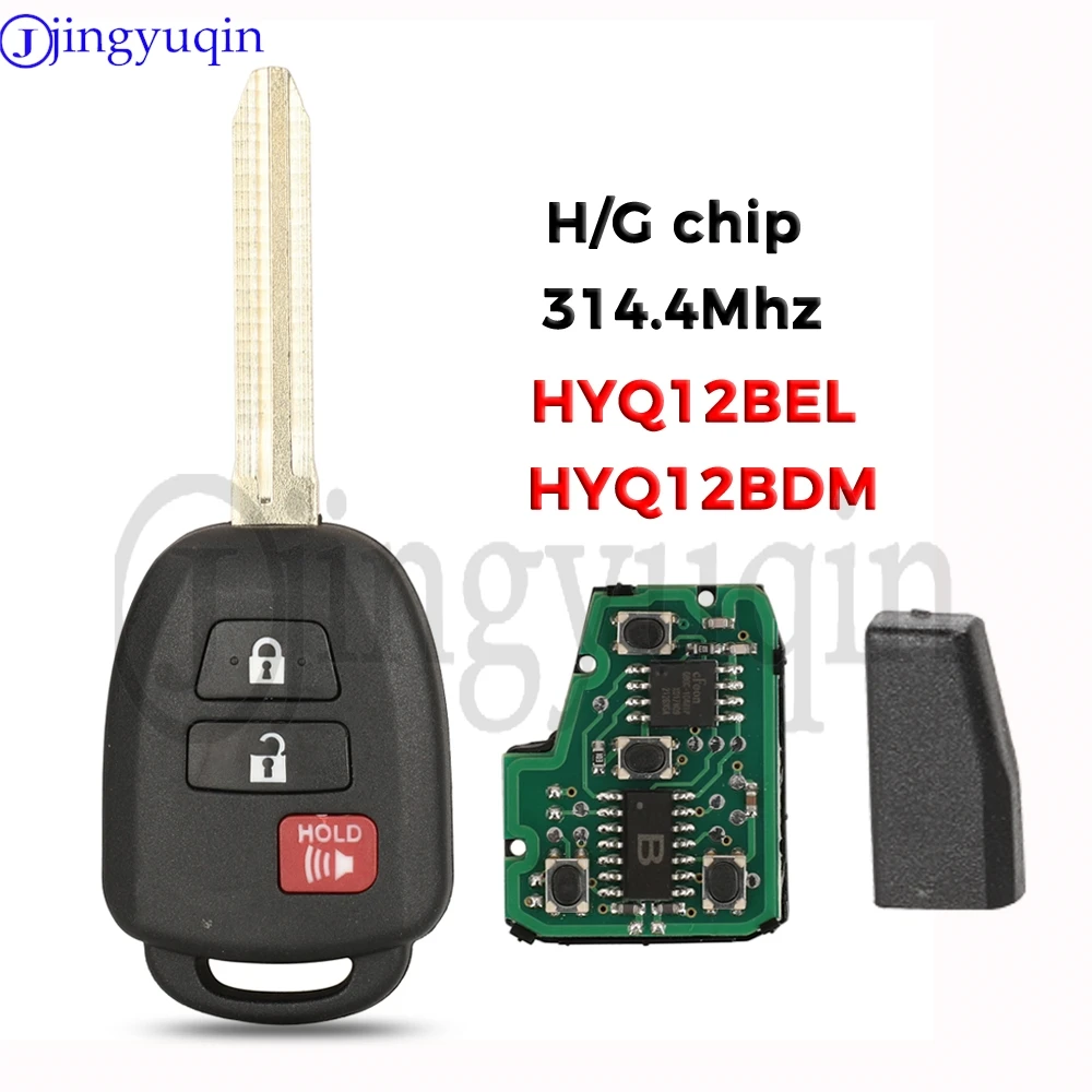 jingyuqin 2+1Buttons Remote Car Key Control Key Fob 315MHZ For Toyota CAMRY 2012 2013 2014 2015 Corolla HYQ12BDM-G HYQ12BEL-H