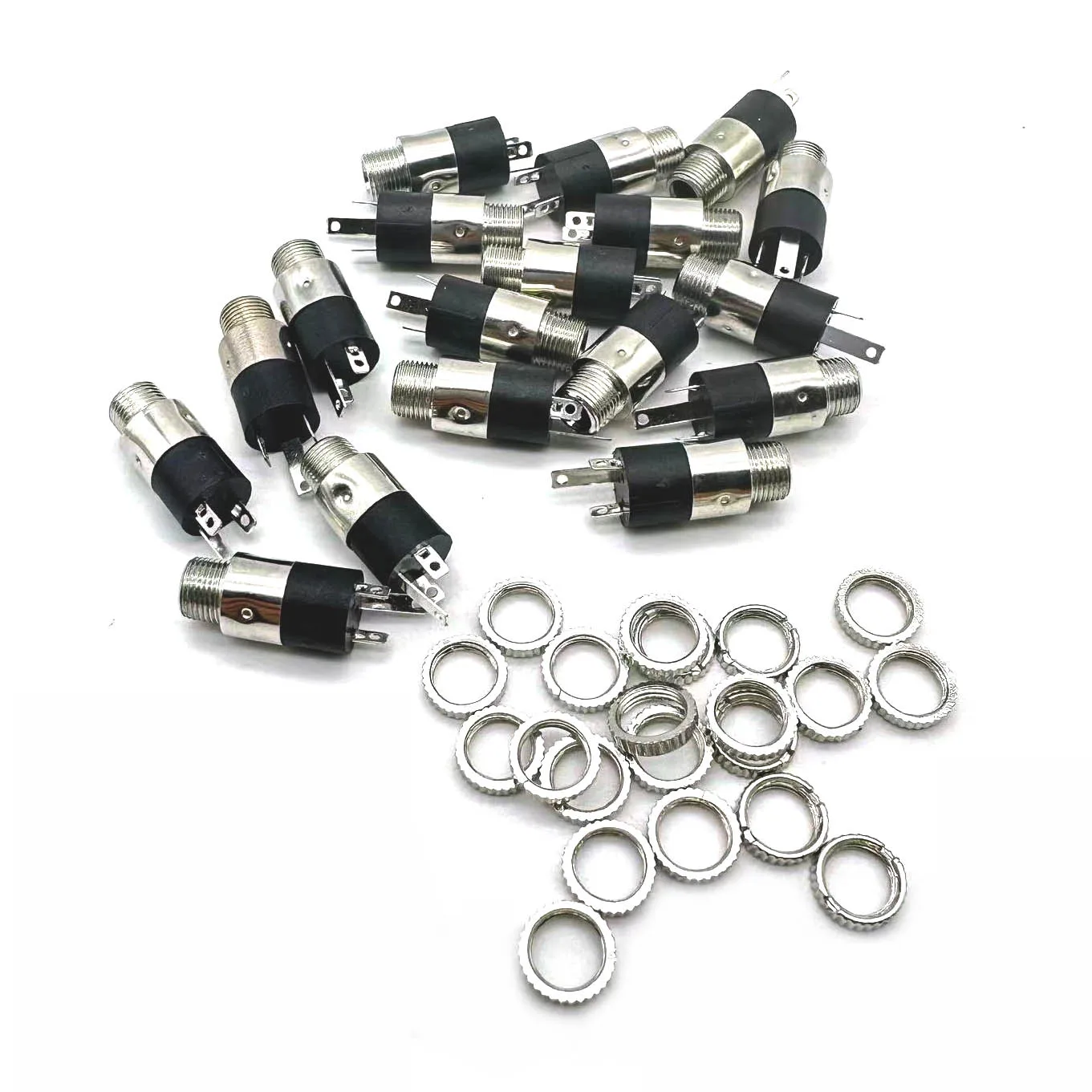 200pcs PJ-392 3.5mm stereo jacks with nut 3.5 audio headphone connector PJ-392 cylindrical jack