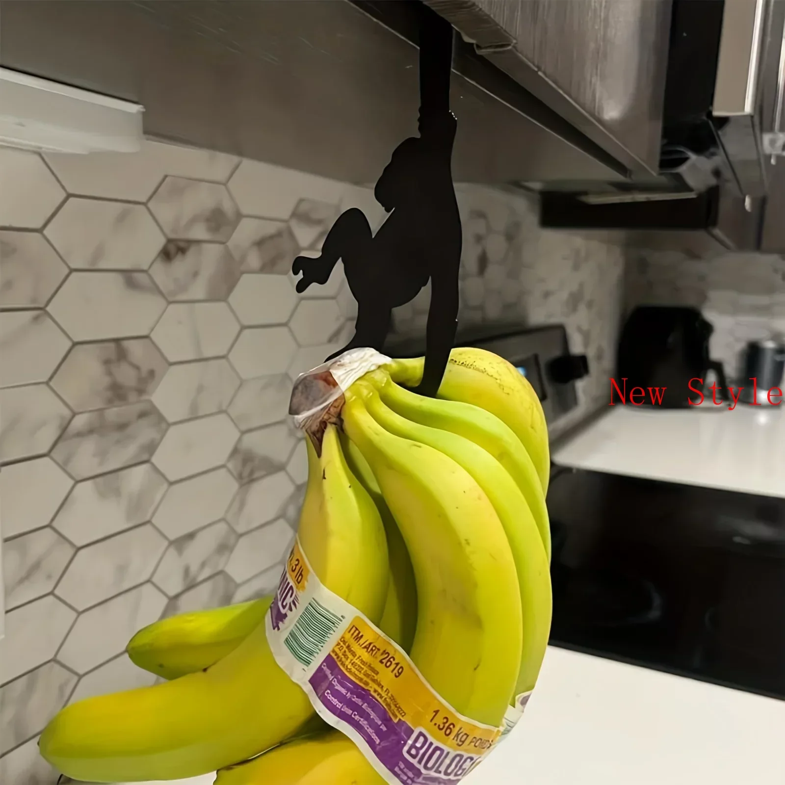 

Funny Monkey Banana Holder Hooks Metal Kitchen Gadget for Keeping Fresh Fruits Vegetables Durable Key Hanger Home Decoration