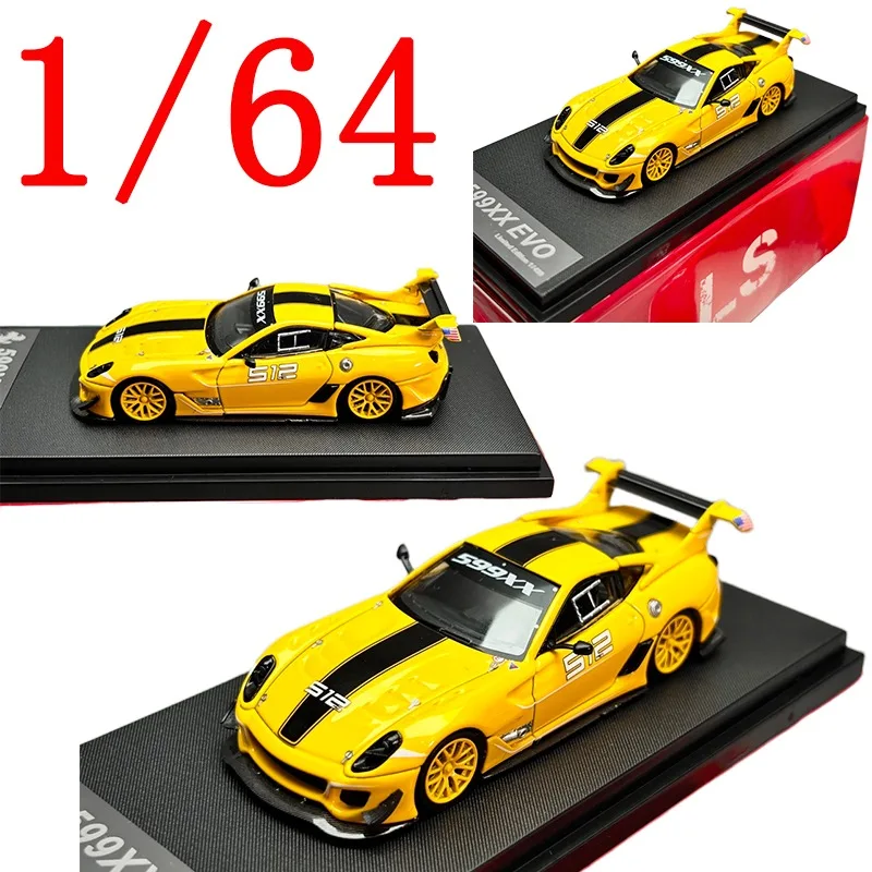 

LS Model Diecast 1/64 Scale Ferrari Alloy Model Cars Ferrari 599XX EVO Yellow No512 Play Vehicles Toys for Boy Gift Original Box