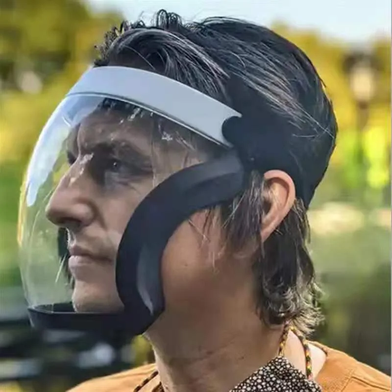 Máscara protectora integrada de alta definición, aislamiento antiniebla, máscara protectora transparente, cara completa, Pc, deportes de ciclismo, gafas de baloncesto