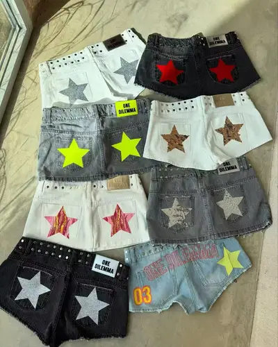 Imagen 2 del producto ONE DILEMMA Mini pantalones cortos Y2K, ropa de mujer, pantalones cortos de cintura baja con patrón de moda Harajuku, pantalones cortos vaqueros sexis de alta calidad a la cadera para chica