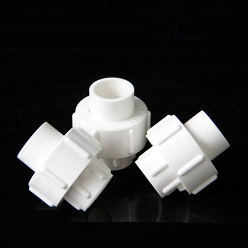 2Pcs White I.D 25mm-63mm PVC Union Pipe Quick Connector Detachable Garden Irrigation Water Tube Fittings Aquarium Pipe Connector