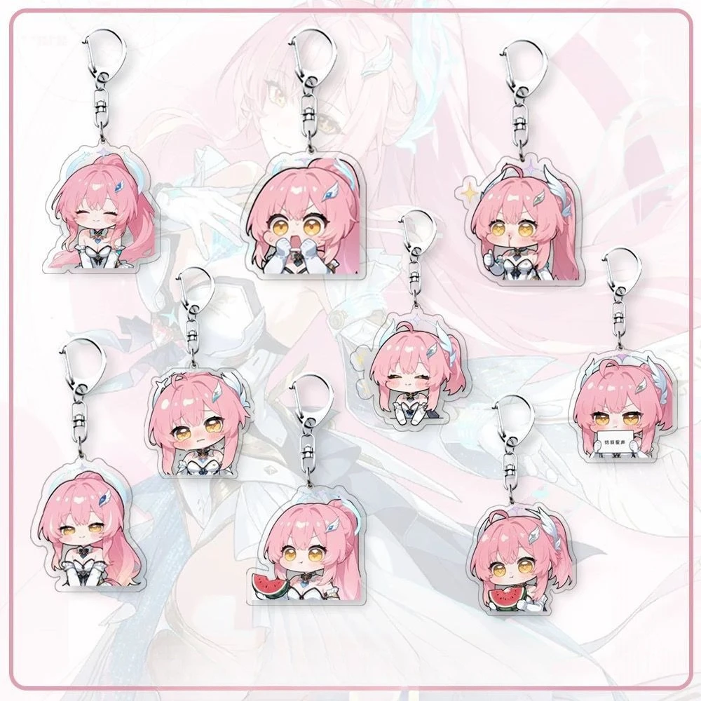 Anime Game Wuthering Waves Q Version Acrylic Keychain Aemeath Meme Expression Figures Pendant Charms Fans Collection Decoration