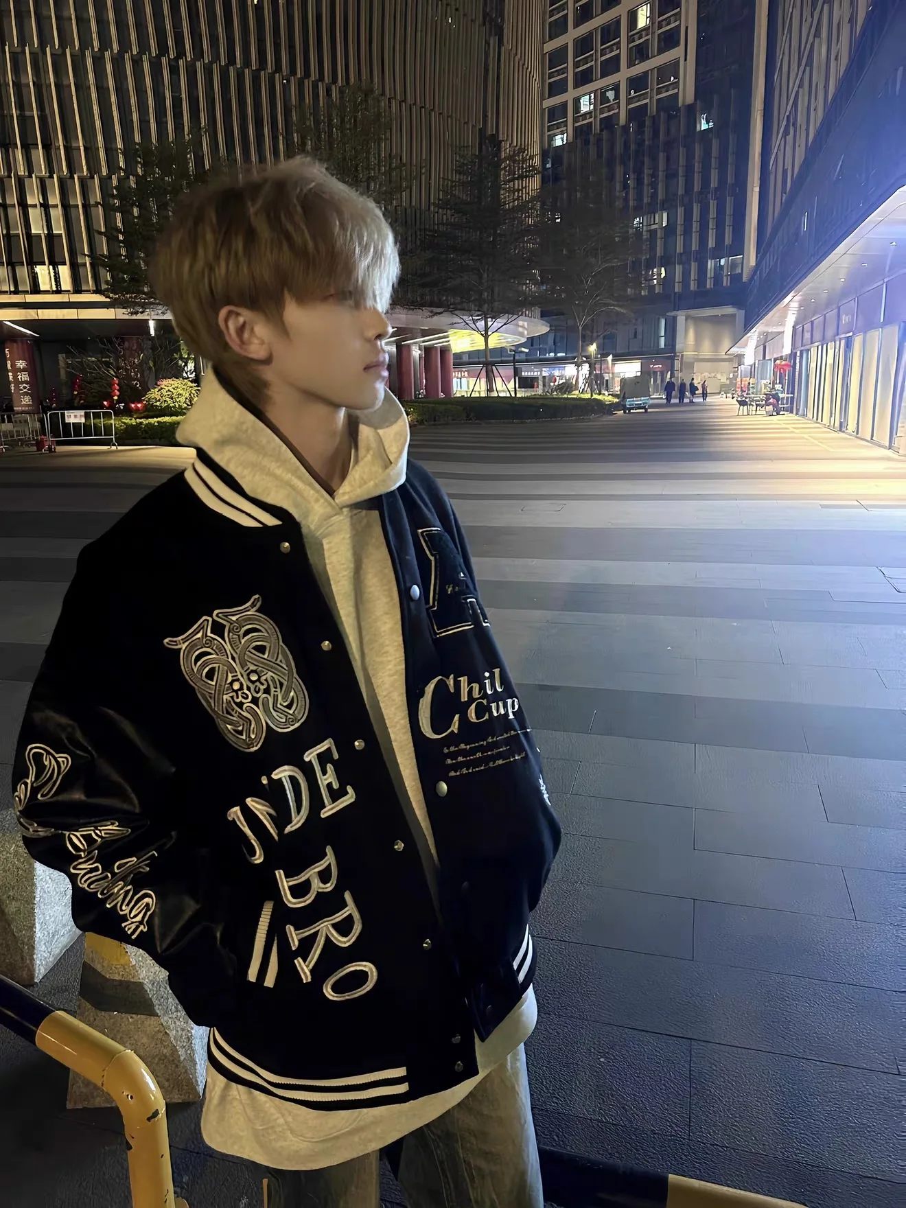 

Loose American Letter Embroidery Color Blo Baseball Jaet Men's Spring Autumn New Sle Versatile Couple's Jaet