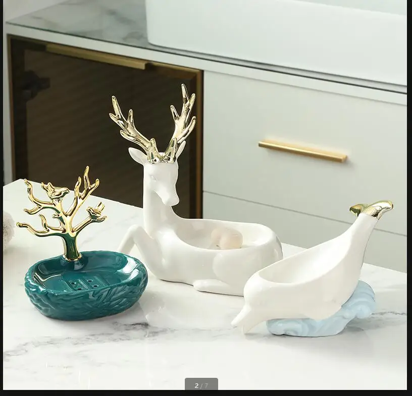 

Лось, Коробка для мыла, керамическая тарелка с оленем, дренажные коробки, аксессуары для ванной комнаты, декоративное хранение