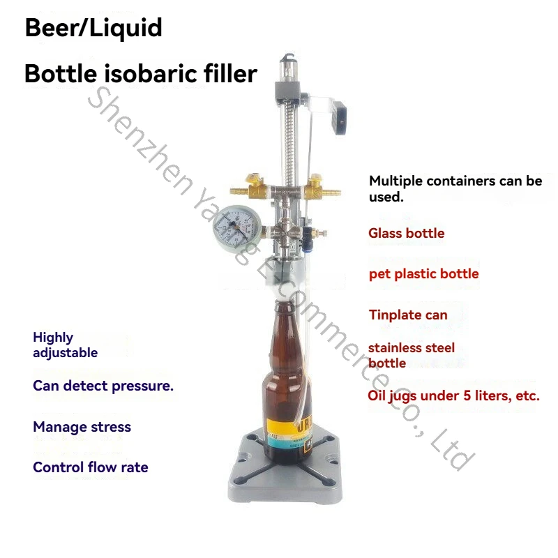 Home-brewed Beer Isobaric Filler Defoaming Bottling PET Bottles Glass Bottles Liquid Manual Filling Machine
