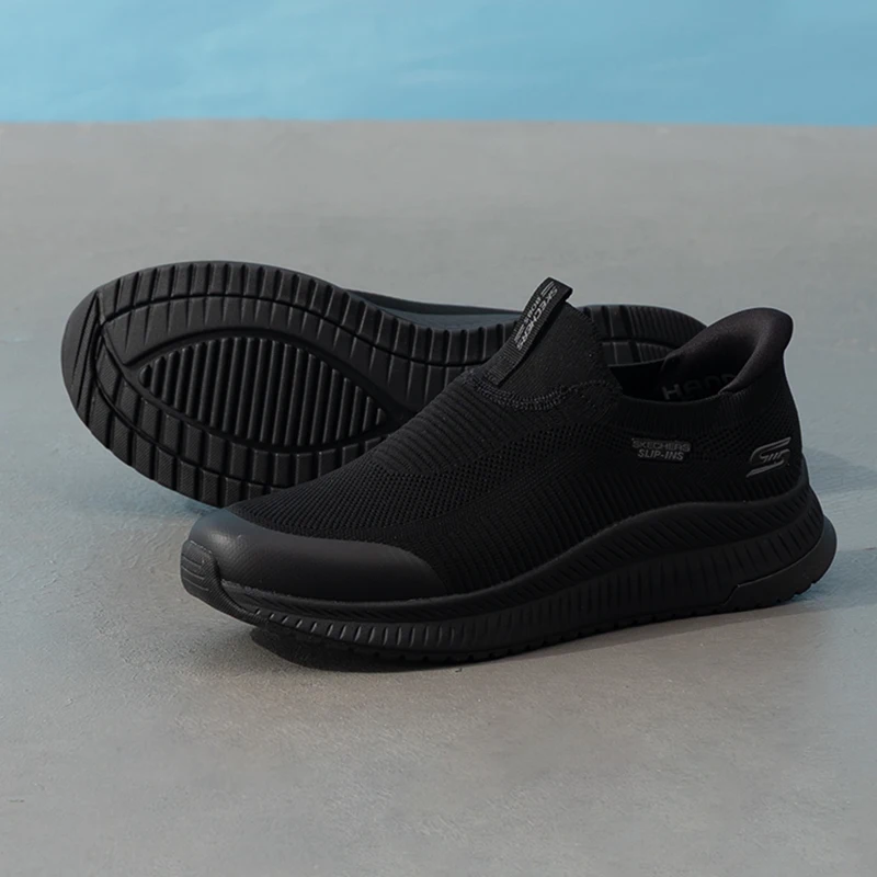 Мужские спортивные туфли Skechers, модные легкие дышащие повседневные кроссовки без шнурков для тренировок на открытом в