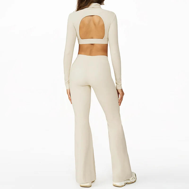 طقم يوجا مصقول من جين مو، طقم رياضي ضيق كاجوال ومتعدد الاستخدامات، طقم رياضي للجري واللياقة البدنية في الهواء الطلق، حمالة صدر سوداء وطويلة #2