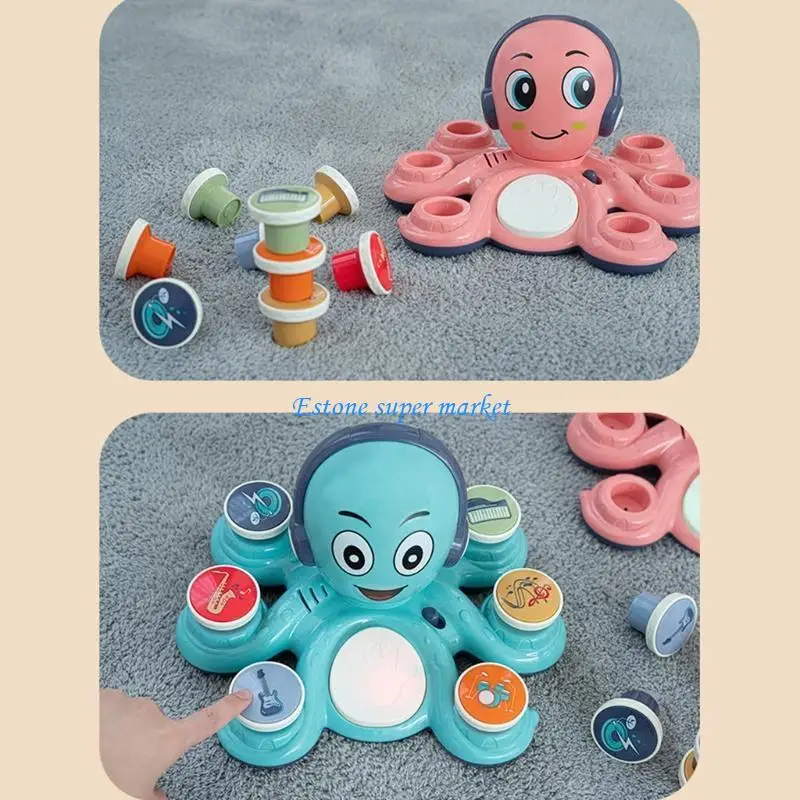 090B ของเล่นเด็กดนตรีของเล่นกลอง On Early Learning สำหรับเล่นชุด Light & Music Comfort 6 โหมดเครื่องดนตรีของเล่นสำหรับ