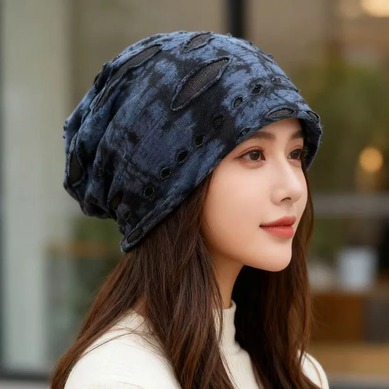 

Niche Retro Tie-dye Unisex Hat - Japanese Street Style Trendy Distressed Stacked Headscarf Cap