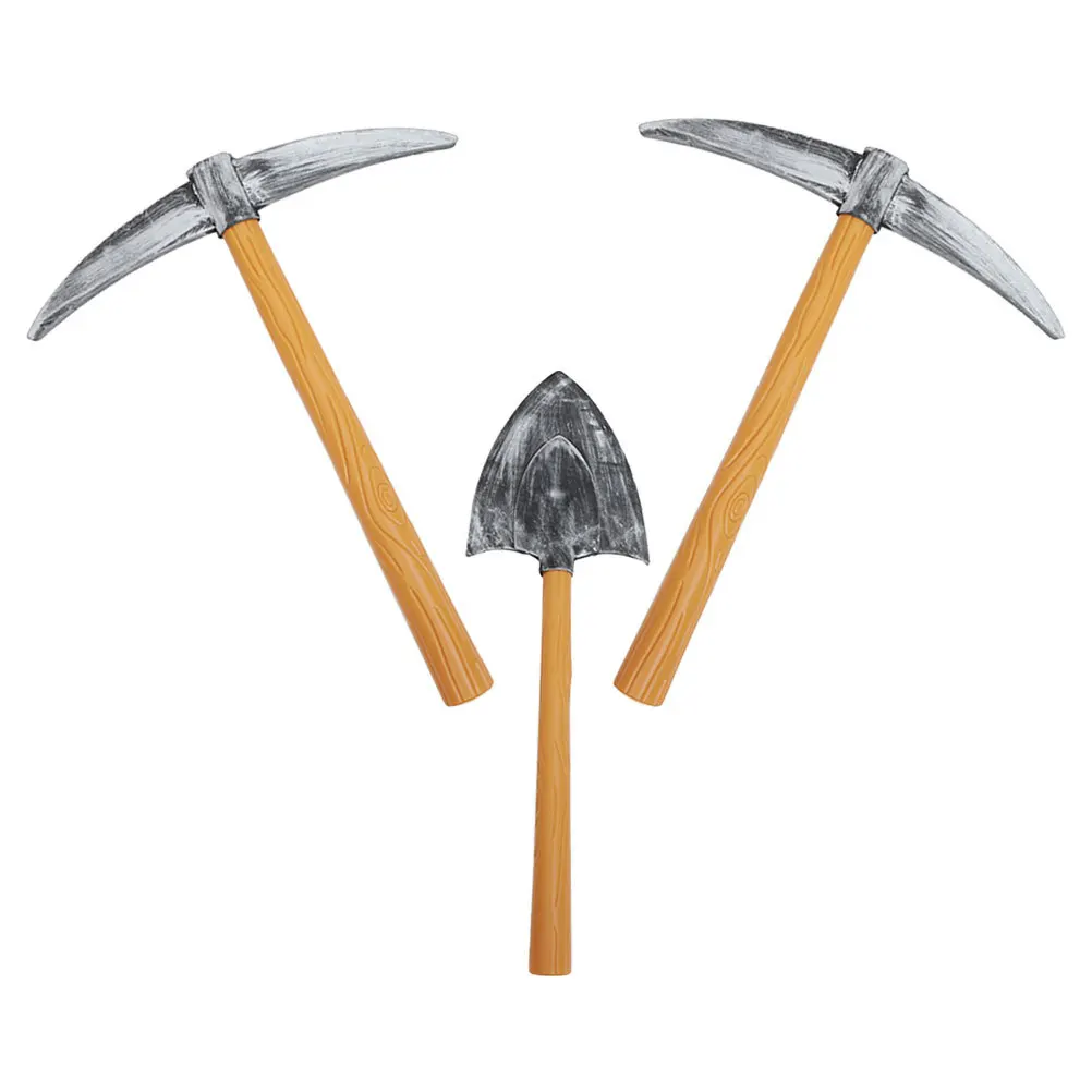 

1Set Dwarf Pickaxe and Spade Props Foam Fake Axe for Halloween Cosplay Stage Performance Costume Accessory Miner Gnome Carnival