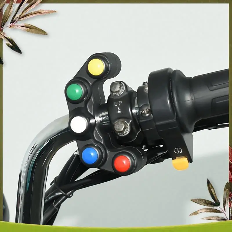 

AB98-Universal 5 Button Motorcycle Switches 7/8Inch 22Mm Handlebar For Horn Headlight Hazard Brake Fog Lights ON/OFF Buttons Par