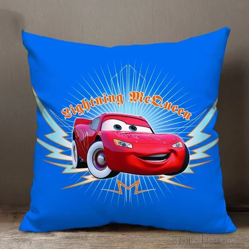 Disney Cartoon Pillow Case Cushion Cover Lightning McQueen 95 CarThrow PillowCase For Sofa Car Decor Christmas Gift 45x45cm