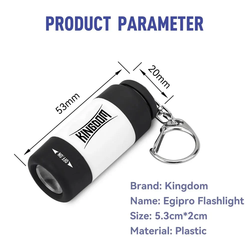 Kingdom Flashlight Fishing Tackle 5.3cm*2cm USB Interface Mini Easy To Carry Use Rechargeable Plastic Fishing Flashlight Tools