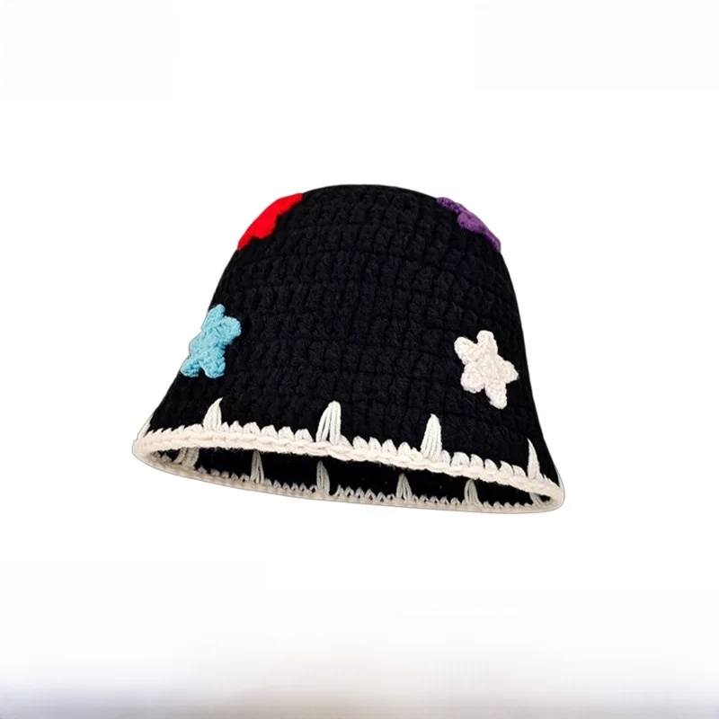 knitted-woolen-cap-women's-casual-style-face-slimming-autumn-winter-warm-versatile-knit-bucket-hat-for-young-adults