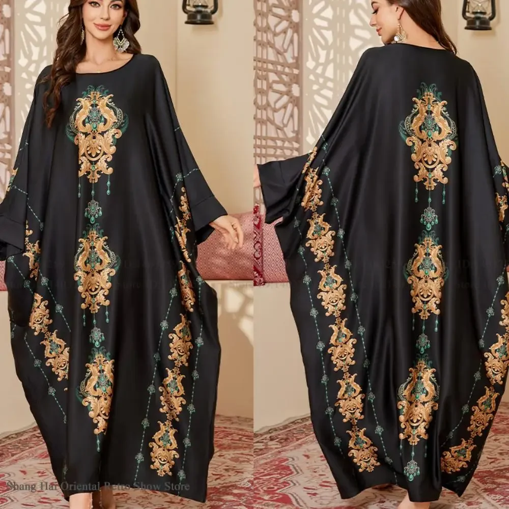 

Print Flower Long Nightgown Loose Casual Kimono Bath Robe Gown Home Dressing Gown Spring Summer New Women Sleepwear Loungewear