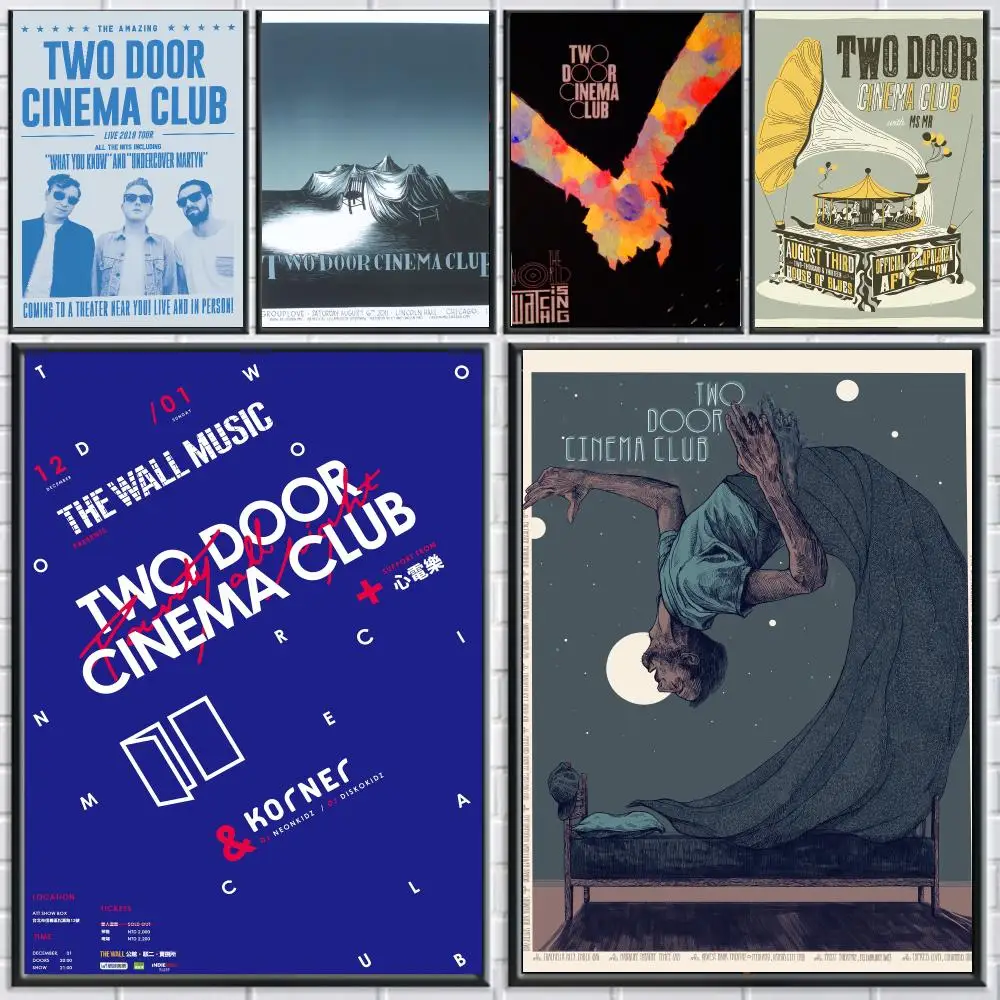 band T-Two Door Cinema Club-B Poster Peel and Stick Wall Art for Cafe Office Bar and Home Decoration