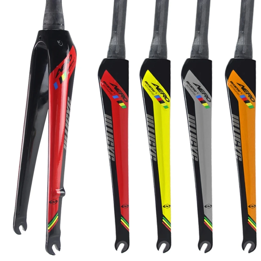 

Full Carbon Fibre Fork Straight/Spinal Front Fork 700x25C Road bike hard fork V-brake Bicycle Parts Fork