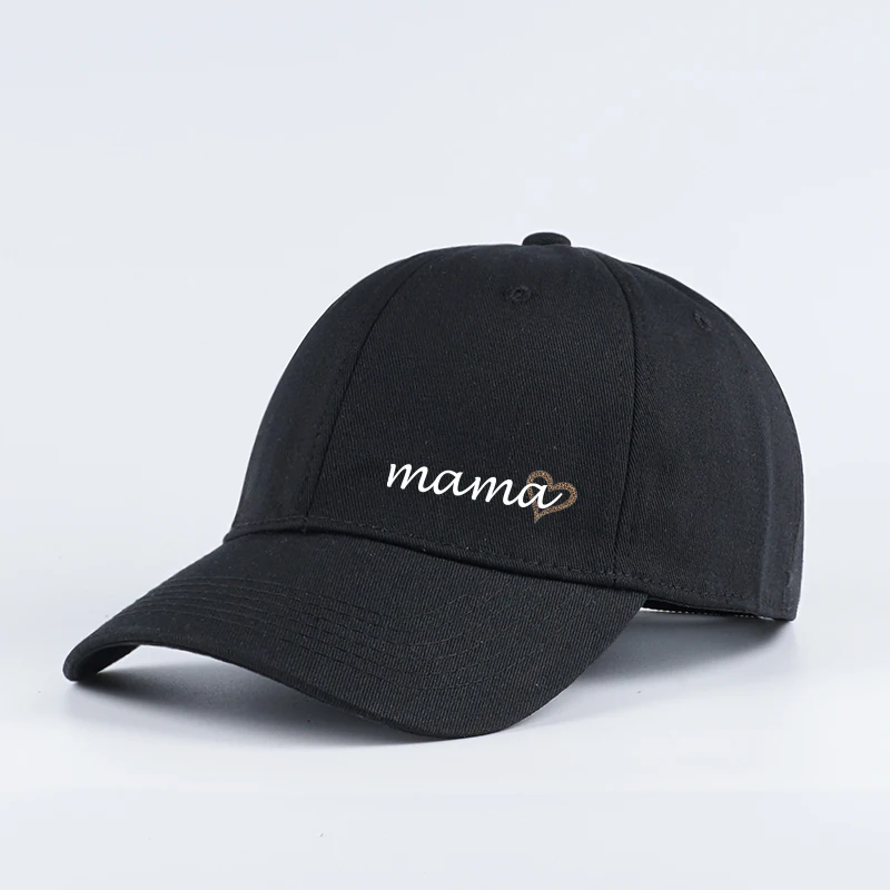 “Mama” Heart-Print Baseball Cap – Adjustable Unisex 100% Cot