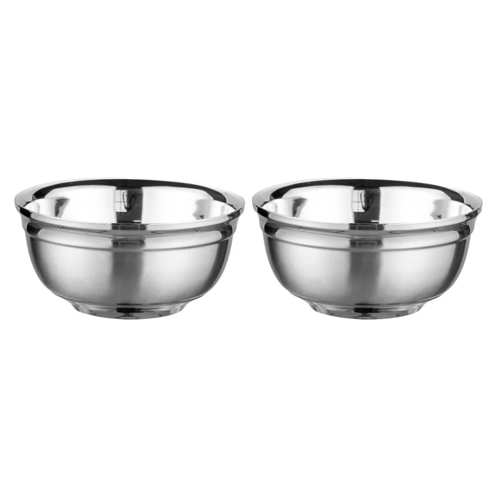 

2 Pcs Stainless Steel Bowl Cooking Bowls Chicken Noodle Vacuum Insulated Pasta Containers Household Ramen Food Small Soup Child