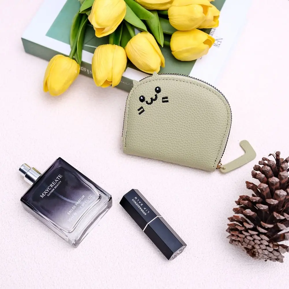 

Элегантный узор личи, сумка для карт с милым котом, сумка для карт на молнии из искусственной кожи, сумка-клатч, держатель для карт с несколькими слотами для карт, уличный